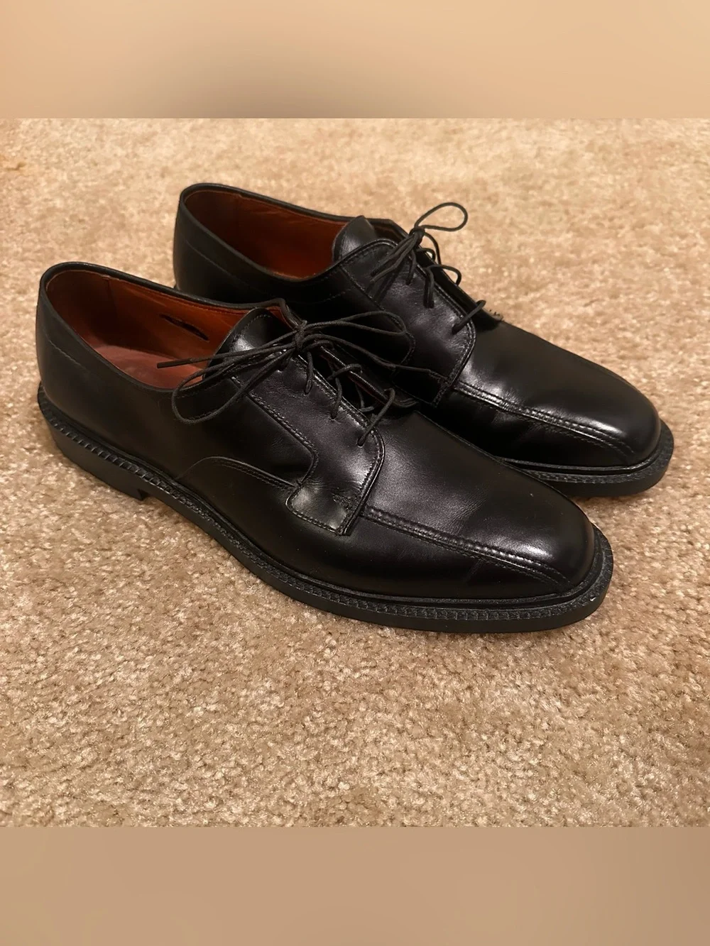 Allen Edmonds Hillcrest 5904 Black Leather Bicycle Toe Oxfords Dress Shoes 10.5B